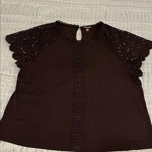Black Crochet Sleeve Blouse
